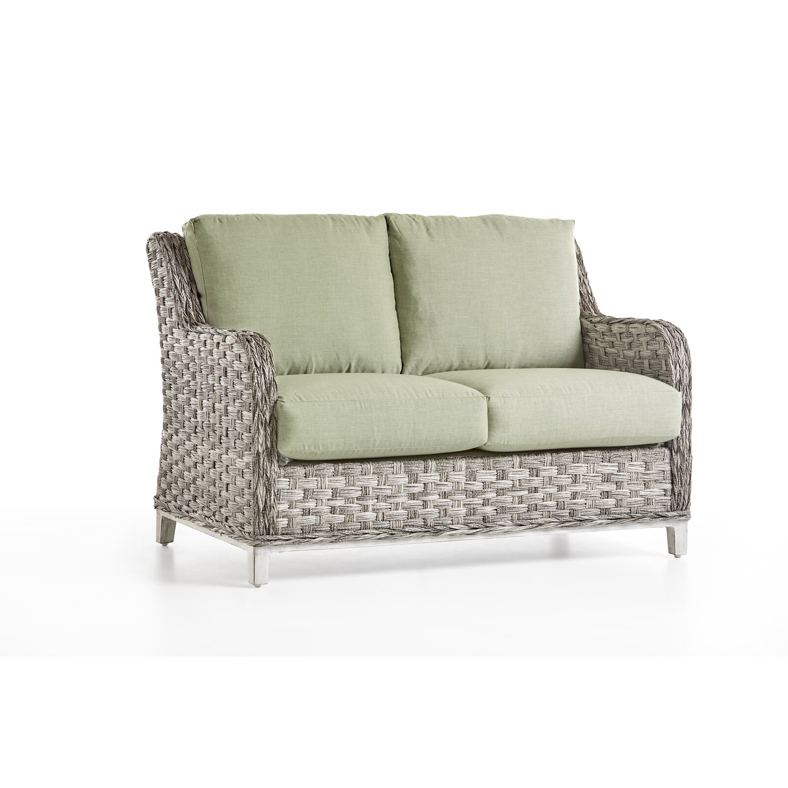 Highland Dunes Craut 52'' Wide Outdoor Wicker Loveseat